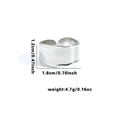 Silver vintage multi-layer stainless steel wide ring with wavy edges and matte finish - Brushed Wavy Edge Style (TYR0626)
