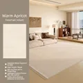 Minimalist warm apricot rectangular rug made of high-density Farman velvet with non-slip base - Warm Apricot