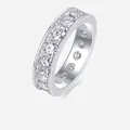 Bague d'éternité en argent sterling 925 avec une rangée complète de moissanites étincelantes - US 7 / Style Pavé Moissanite (R13630)
