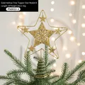Puntale per albero di Natale a stella dorata in ferro traforato, misura 18x24cm - Stile B / 18x24cm