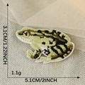 Green frog cartoon embroidered patch with glue backing for clothing DIY decor - Green Frog