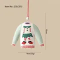 Nordic vintage metal Christmas sweater ornament with red stripes and wood bead hanger - Clothes Type B (Single-sided Printing)