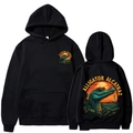 Felpa con cappuccio nera Alligator Alcatraz con stampa grafica colorata fronte e retro - S / Nero