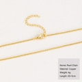 Detail of 18k gold plated copper pearl chain necklace with lobster clasp 45+5cm length - 18K Gold Plated Pearl Chain