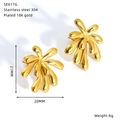 Detailansicht unregelmäßiger Feuerwerk-Ohrstecker aus 18k vergoldetem Edelstahl, 21x20mm - Unregelmäßiger Feuerwerk-Stil (SE617G)