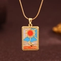 Collana tarocchi dorata con ciondolo The Lovers e finitura in smalto colorato - Tarocchi Gli Amanti / Oro (X6047GD)