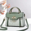 Chic Morandi green crossbody bag with gold swan buckle and monogram canvas finish - Green