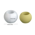 Striped round silicone mold for candle jars and resin succulent pots with dimension labels - Large / White
