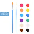 12-color acrylic paint set in 2ml pots with two synthetic fiber art brushes - 2ml 12 Colors + 2 Brushes