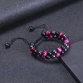 Double-layer braided 8mm tiger eye and matte stone bead bracelet for men and women - Pink Purple Tiger Eye