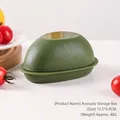 Avocado-shaped green plastic storage container for fresh vegetable and fruit preservation - Avocado