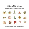30pcs gold foil Christmas stickers featuring trees and elk motifs for DIY crafts - Colorful Christmas 30 Sheets