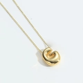 Polished gold-plated necklace featuring a bold 3D letter G alphabet pendant - Letter G