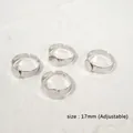 Base per anello regolabile 17mm in acciaio inossidabile argento per gioielli DIY - Base per anello aperta