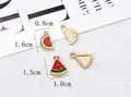 Colgantes de sandía en aleación esmaltada para joyería en formas de semicírculo y abanico - Sandía Triangular