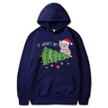 Felpa con cappuccio blu scuro natalizia con gatto e stampa scritta It Wasn't Me - S / Blu navy