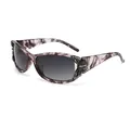 Y2K polarized sunglasses with marble pattern frame and black butterfly decoration - Grey Pattern Frame
