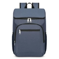 Mochila de picnic térmica azul de gran capacidad con bolsillos laterales de malla negra - Azul