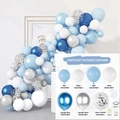 109pcs blue and white balloon arch kit with silver confetti for birthday party decor - Blue White Silver Sequins Style (Set 008)