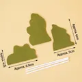 Three green flocking moss cloud cake toppers with white support sticks for baby birthday - EVA Green Mountain A (3 Pcs)
