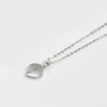 Minimalist silver initial Q pendant necklace with fine chain on white background - Letter Q / Silver