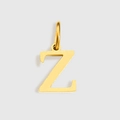 Ciondolo lettera Z in acciaio inossidabile placcato oro 18k per gioielli fai-da-te - Lettera Z (ZP30271) / Argento