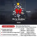 Christmas tree static window decal with red bows and stars available in five sizes - Small / Christmas Tree (P-SD486)