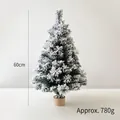 60cm flocked mini Christmas tree with faux snow and round wooden base weighing 780g - 60cm Snow Flocked Pine Tree
