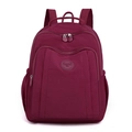 Mochila de nailon burdeos para mujer con múltiples cremalleras y logotipo de Colorful Fox - Rosa Rojo