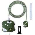 Detailed set of green dinosaur silicone cases for 18W/20W charger and data cables - Flash Dragon / Five-Piece Set