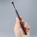 Angled eyebrow brush with black wooden handle and precision synthetic bristles - Large Angled Eyebrow Brush