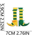 Detailed size guide for striped boot embroidery patch with clover and beer festive design - No.15/Striped Pointed Boot