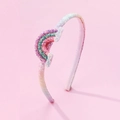 Pink gradient rainbow headband for girls with sparkly sequins and glitter finish - Multi-color Rainbow Headband