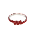 Elegant silver wrap bracelet featuring marquise-cut deep red synthetic rubies - Platinum Plated Bracelet / Red/Silver