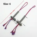 Detail of Tibetan prayer counter with 120mm braided cord, vajra and bell components - 4#