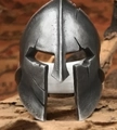 Men's vintage silver Spartan helmet ring with distressed metal finish in rustic style - US 10 / Spartan Gladiator Mask (25501)