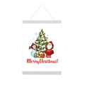 Detail of Christmas wall art with wooden magnetic frame and festive snowman illustration - 21cm / White