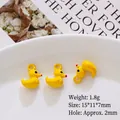 Cute yellow duck enamel alloy pendant for DIY earrings, size 15x11x7mm with 2mm hole - Little Yellow Duck Pendant (52#)