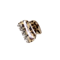 Fashionable leopard print acrylic hair claw clip for women with metal spring mechanism - Coffee Leopard
