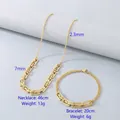 Golden stainless steel necklace and bracelet set with geometric hollow link details - Style 3 Bracelet (Gold Color)