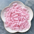 Pink marble-textured cylindrical acrylic tube beads for DIY jewelry making and crafts - 8x20mm / Pink