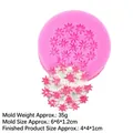 Molde de silicona 3D flores rosas decorativas de tarta, mide 6x6x1,2cm DIY - 3# Rosa / Colección de flores / Diámetro 6 cm
