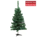 Green PVC Christmas tree 60cm high with 50 tips and a black plastic tripod stand - 60cm Green PVC Tree