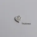 Macro shot of stainless steel heart pendant with LOVE engraving and detailed dimensions - LOVE Letter Heart Pendant (P00022S)