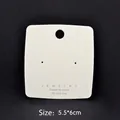 White square jewelry display card 5.5x6cm for earrings with hanging hole and text - With Text (Silver S925) / 2-Hole Stud Earring Card (5.5*6cm)