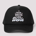 Gorra trucker negra ajustable con estampado Red White and Booze y malla trasera - Negro