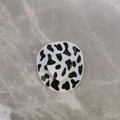Mini 5.4cm plastic cowboy hat accessory with black and white cow print pattern - White Cow Pattern Cowboy Hat