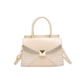 Chic cream white crossbody bag featuring crocodile texture and gold buckle detail - Khaki