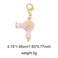 Pink enamel hairdryer pendant with golden lobster clasp for shoes and bags decoration - Style 2 Hair Dryer