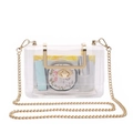 Clear crossbody clutch bag with gold chain strap for women, elegant transparent design - Clear/Gold Hardware